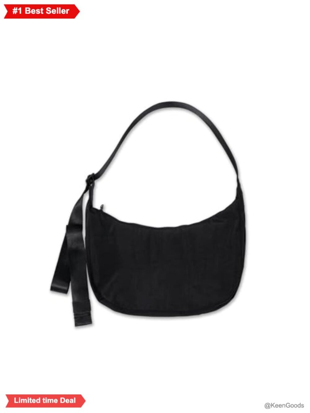Nylon Crescent Crossbody Bag Adjustable Strap Slouchy Hobo
